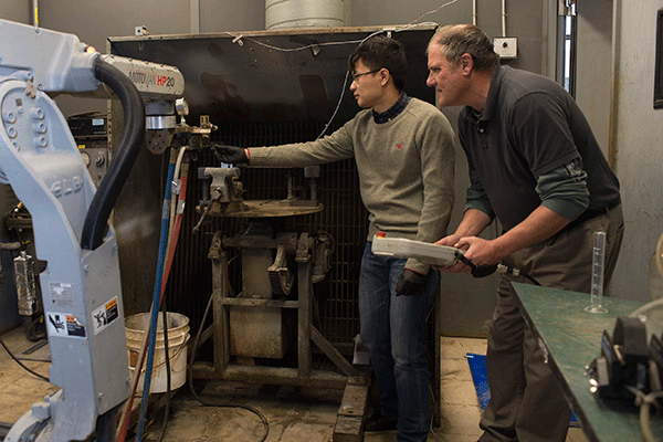 Plasma gun operation in preparation for High Velocity Oxygen Fuel (HVOF) spray