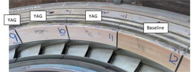 Custom YAG outer air seals post engine test
